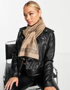 Moschino Micro Logo Scarf In Sand-neutral