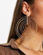 Asos Design Earrings With Crystal Drop Hoop Design In Gold Tone