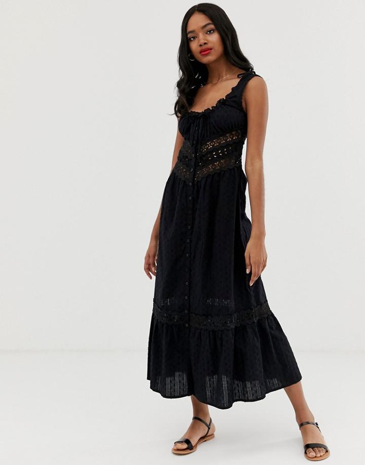 Rahi Topanga Lace Midi Dress - Black