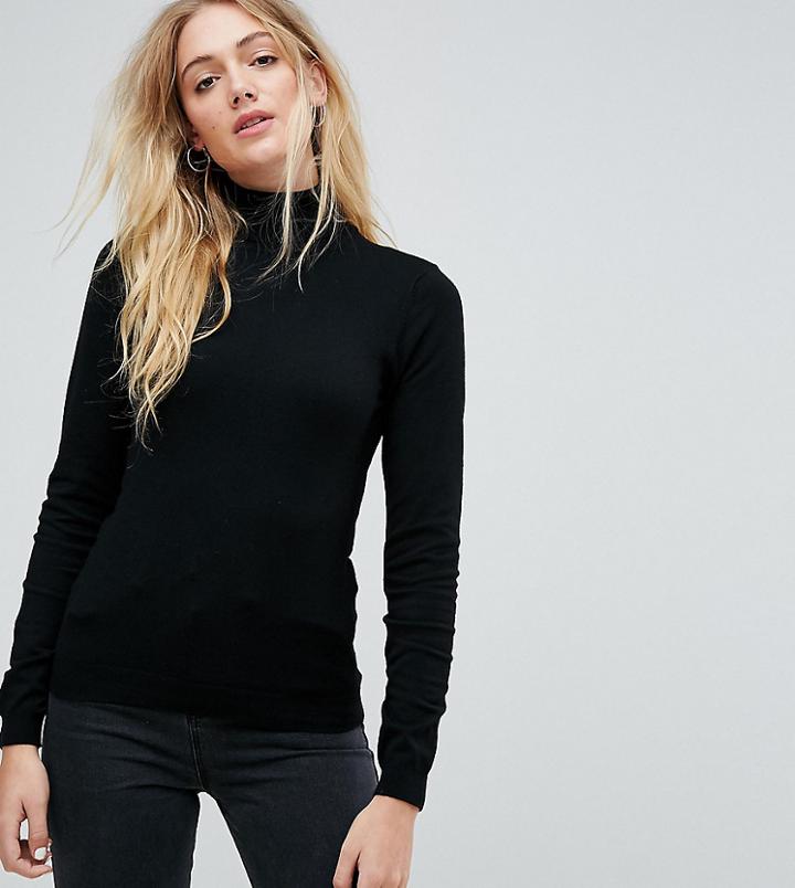 Vero Moda Tall Roll Neck Top-black