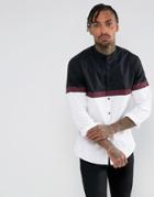 Asos Slim Fit Cut And Sew Shirt With Grandad Collar - White