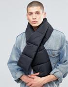 Asos Quilted Scarf In Black - Black