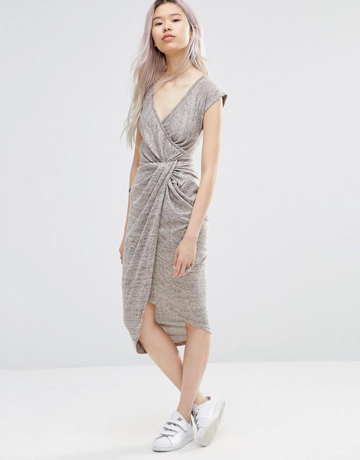 Wal G Dress With Asymmetric Hem - Beige