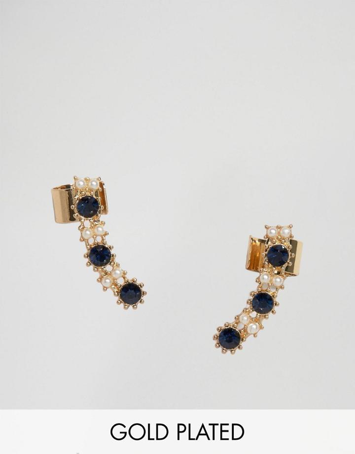 Johnny Loves Rosie Sophia Ear Cuffs - Gold Navy