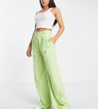 Asos Design Tall Vintage Look Wide Leg Pants In Bright Apple - Part Of A Set-green