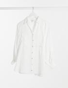 Topshop Cotton Shirt In White