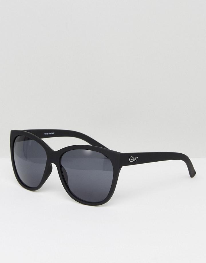 Quay Australia About Last Night Sunglasses In Black Smoke - Black