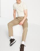 Topman Pronounced Twill Taper Pants In Stone-neutral