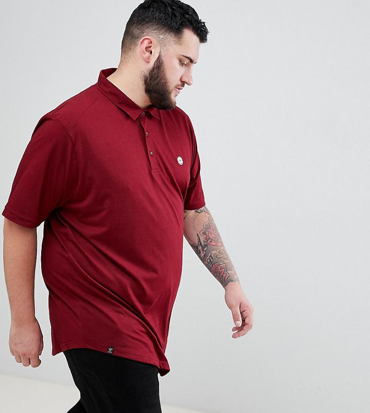 Le Breve Plus Curved Hem Polo With Back Panelling - Red
