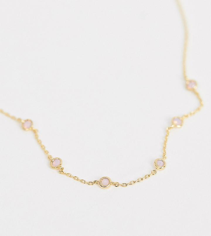 Astrid & Miyu 18k Gold Plated Mystic Opal Choker Necklace - Gold