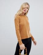 Oasis Rib Shoulder Crew Neck Sweater - Brown