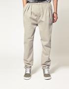 Asos Black Carrot Fit Pants With Foldover Waistband - Gray