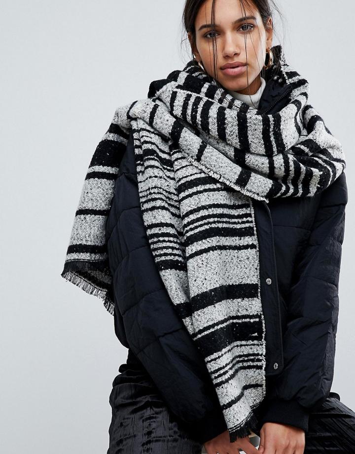 Pieces Jessica Long Stripe Blanket Scarf - Multi