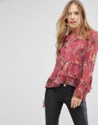 Forever New Printed Chiffon Blouse With Bow Tie - Multi