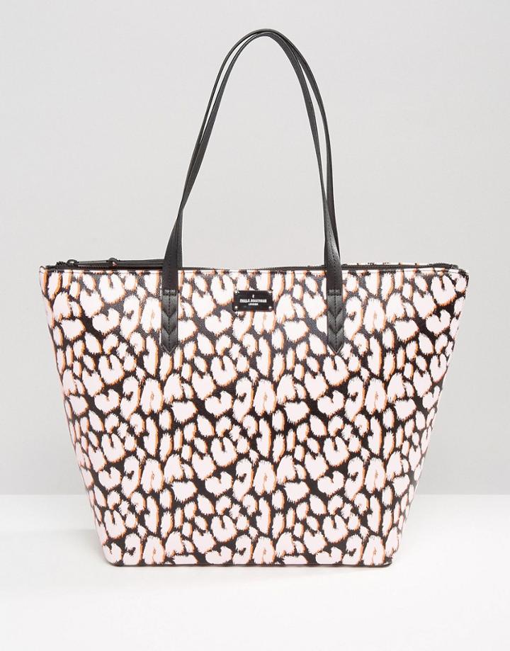 Pauls Boutique Shopper Tote Bag In Neon Leopard Print - Multi