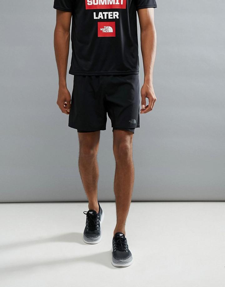 The North Face Mountain Athletics Nsr Dual Running Shorts In Black - Black