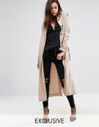 Religion Relaxed Drapey Trench Jacket - Gray