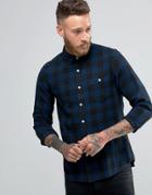Asos Buffalo Overdye Checked Shirt - Navy