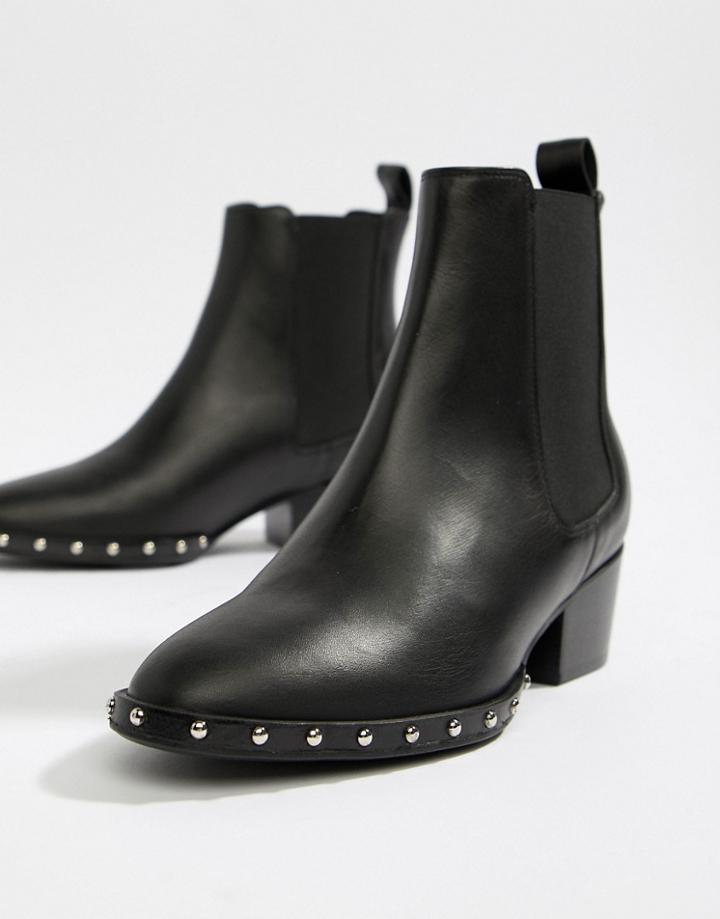 Allsaints Ellis Chelsea Boot With Stud - Black