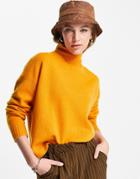 Whistles Funnel Neck Knitted Sweater In Orange