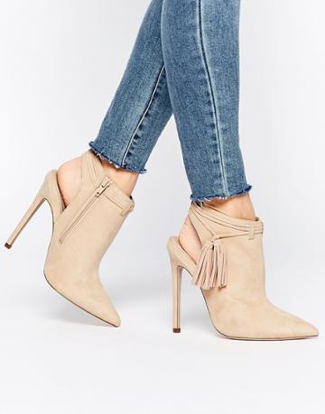 Asos Eugenie Pointed Ankle Boots - Nude