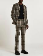 River Island Suit Pant In Black Check