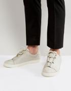 Asos Sneakers In Faux Gray Suede With Lace Loop Detail - Gray