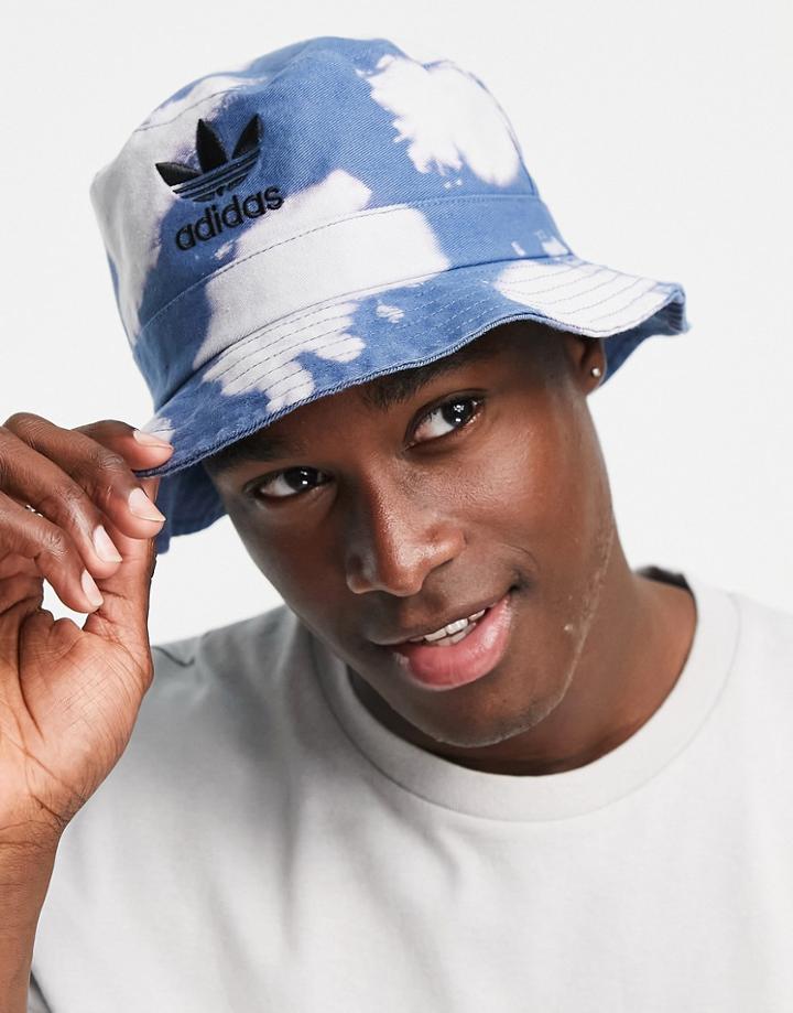 Adidas Originals Reverse Dye Bucket Hat In Blue