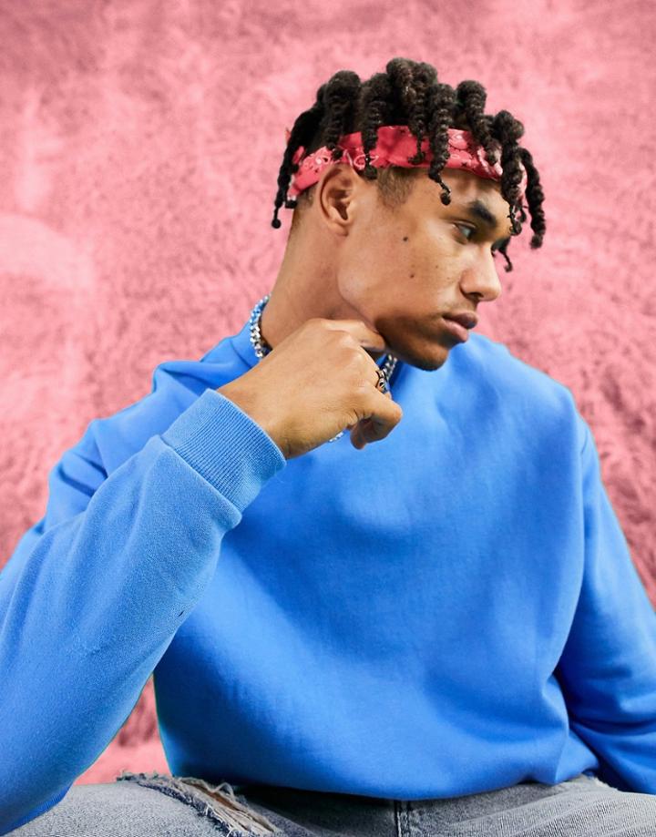 Asos Design Oversized Sweatshirt In Bright Blue