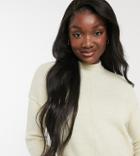 Vero Moda Tall High Neck Sweater With Seam Detail In Cream-green