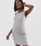 Gebe Maternity Fitted Tank Dress - Gray