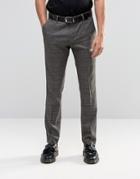 Selected Homme Slim Fit Prince Of Wales Pants With Stretch - Brown