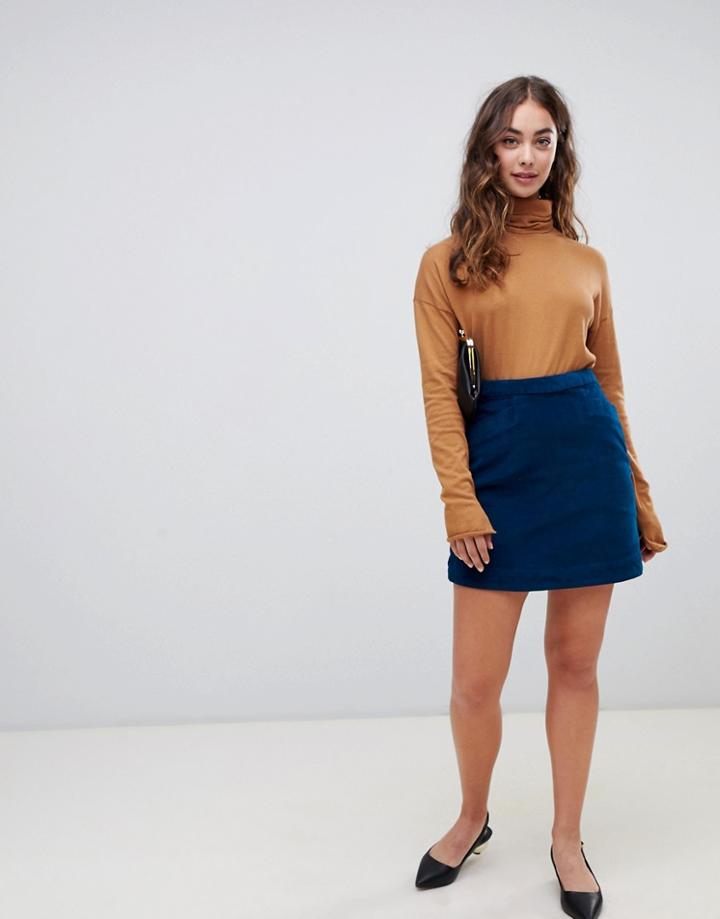 Vero Moda Cord Mini Skirt - Blue