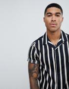 River Island Shirt With Stripes In Black - Black