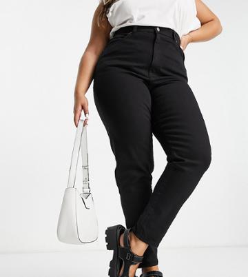 Dr Denim Plus Nora Straight Leg Jeans In Washed Black