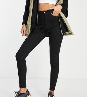 Dr Denim Tall Moxy Mid Rise Skinny Jeans In Black
