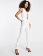 I Saw It First Lace-up Straight Leg Pants In White - Part Of A Set