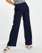 Topshop Slouch Pants In Navy - Part Of A Set