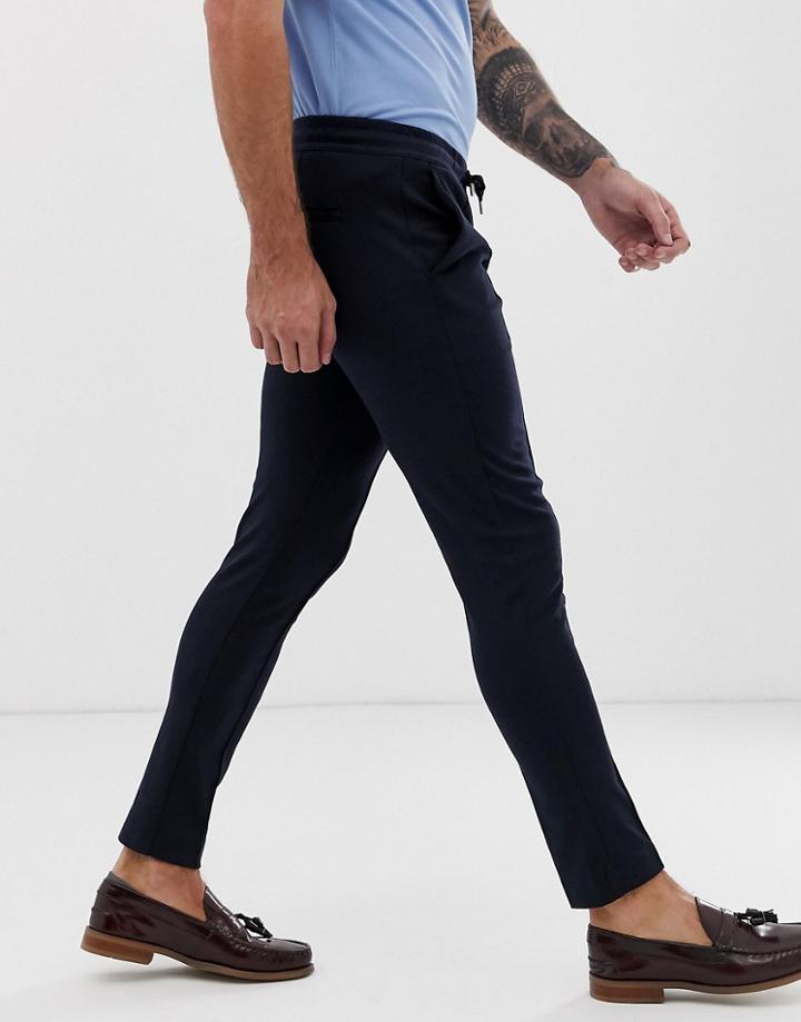 River Island Smart Sweatpants In Navy