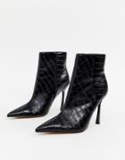 Asos Design Evon Leather Heeled Boots - Black