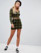 Emory Park Mini Skirt With Button Front In Check Two-piece