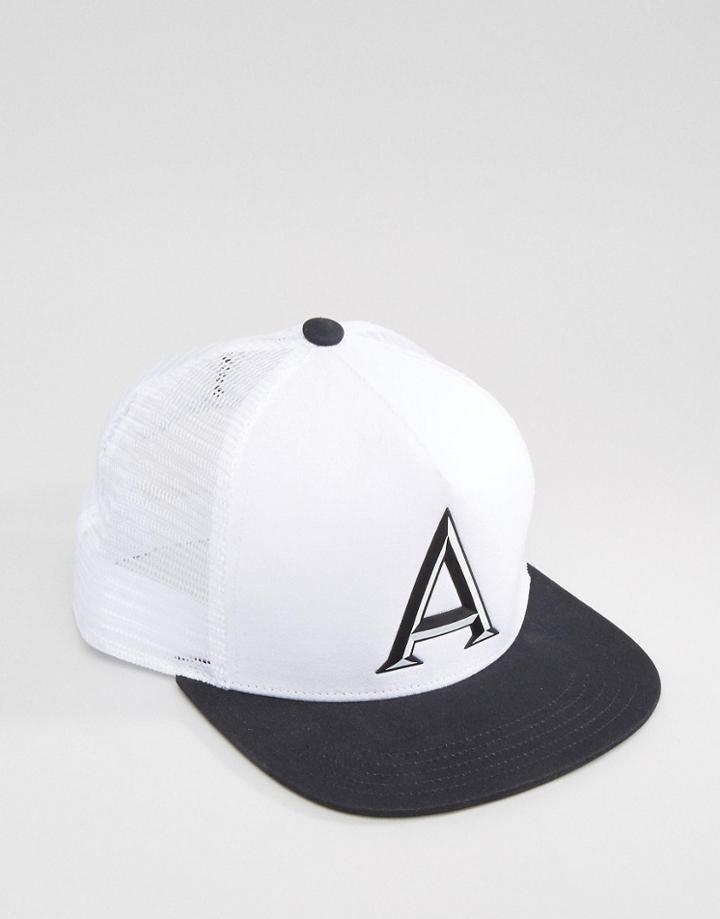 Adidas Black And White Trucker Cap - White