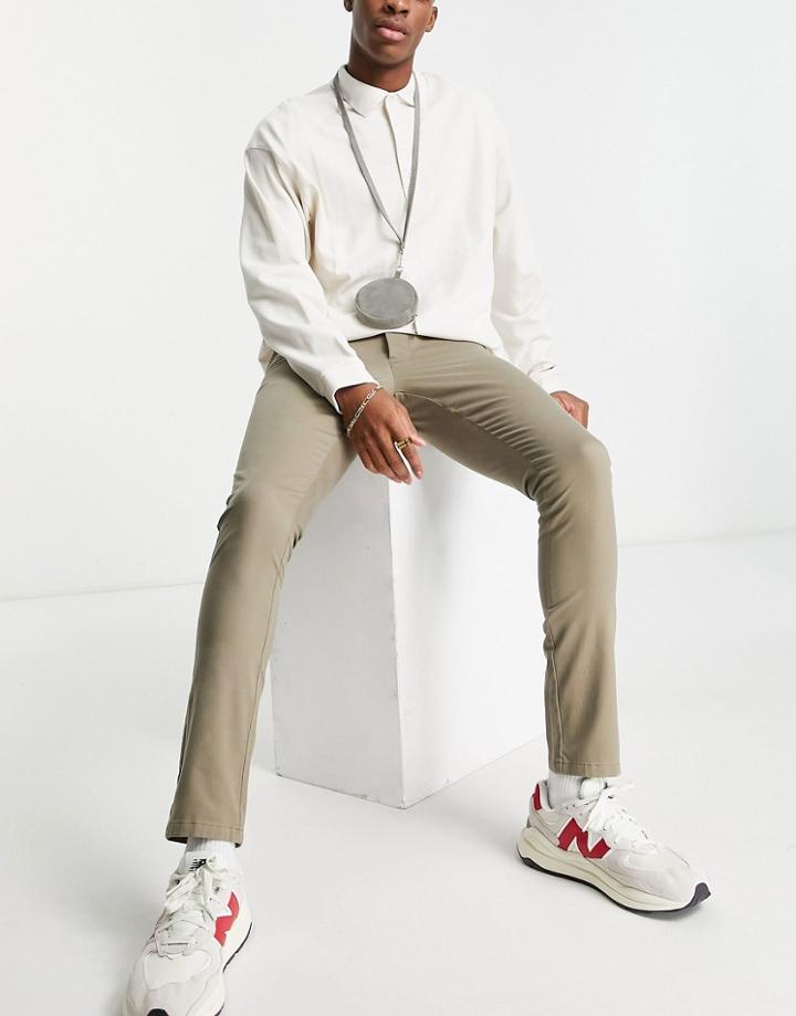 Asos Design Super Skinny Chinos In Mid Gray