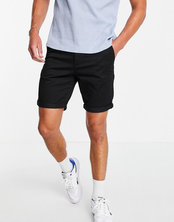Jack & Jones Slim Chino Shorts In Black