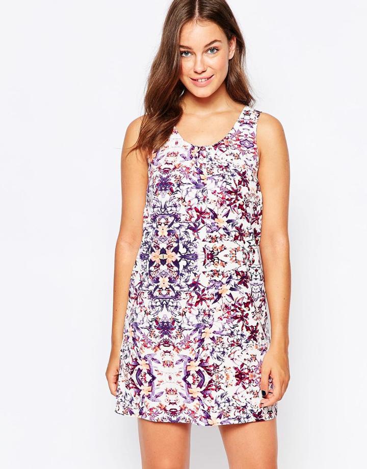 Jdy Sleeveless Swing Dress - Bright Flowers