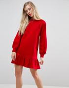Asos Sweat Dress With Pephem - Red