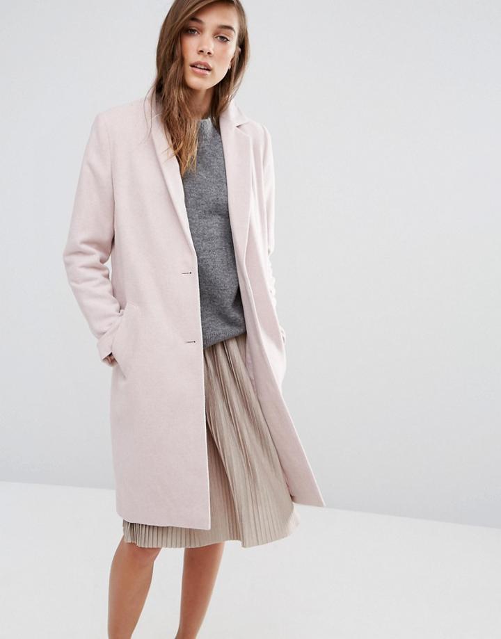 New Look Tailored Pea Coat - Pink