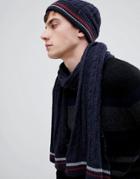 Selected Homme Cable Scarf - Navy