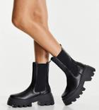 Asos Design Wide Fit Ada Chunky Chelsea Boots In Black