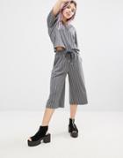 Monki Pinstripe Culotte - Gray